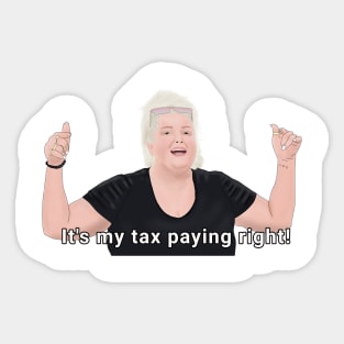 Angela - taxpaying right Sticker